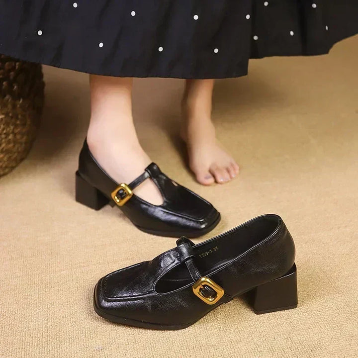 Ida – T-Steg-Schuhe mit Blockabsatz