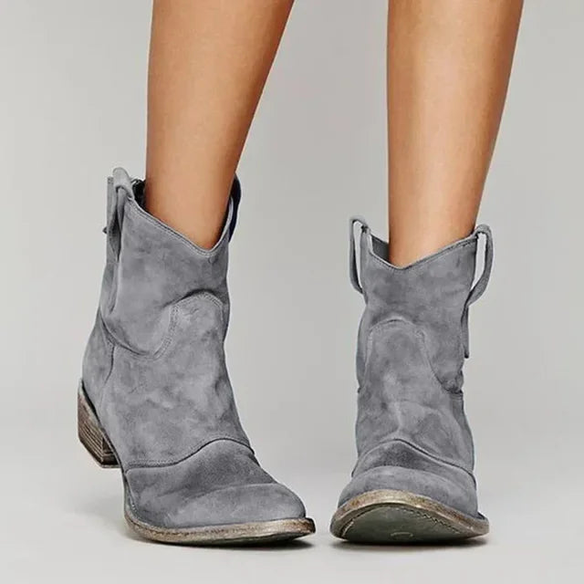 Hanne | Wildleder-Cowboystiefeletten mit Blockabsatz für Damen