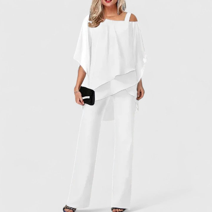 Suri | Set mit weiter Hose und drapiertem Oberteil für Damen