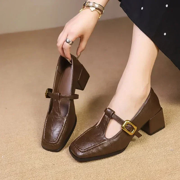 Ida – T-Steg-Schuhe mit Blockabsatz