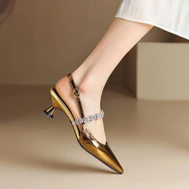 Elisa – Slingback-Pumps mit Strass-Riemchen