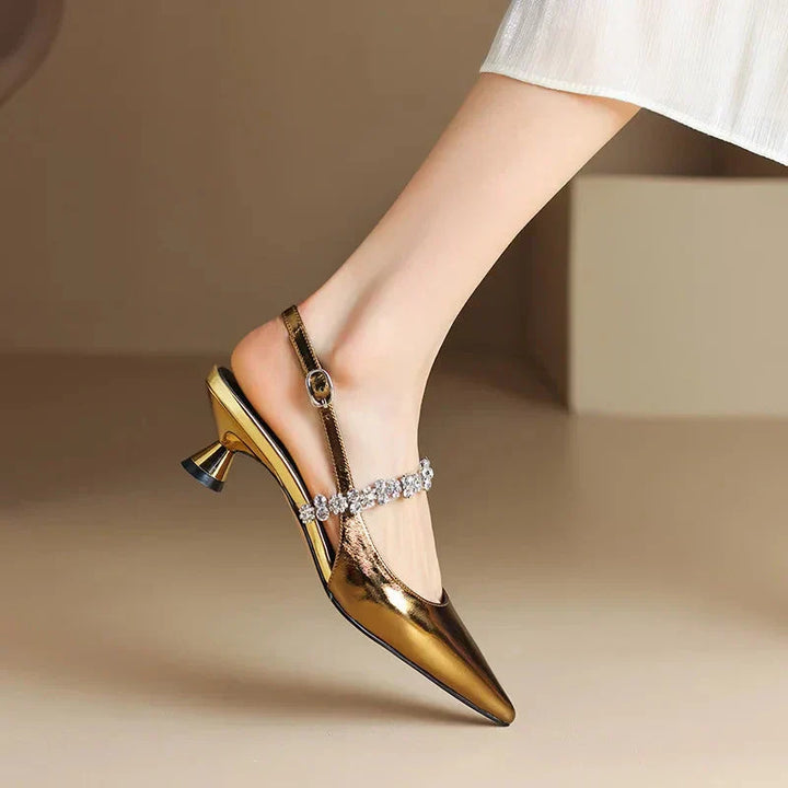 Elisa – Slingback-Pumps mit Strass-Riemchen