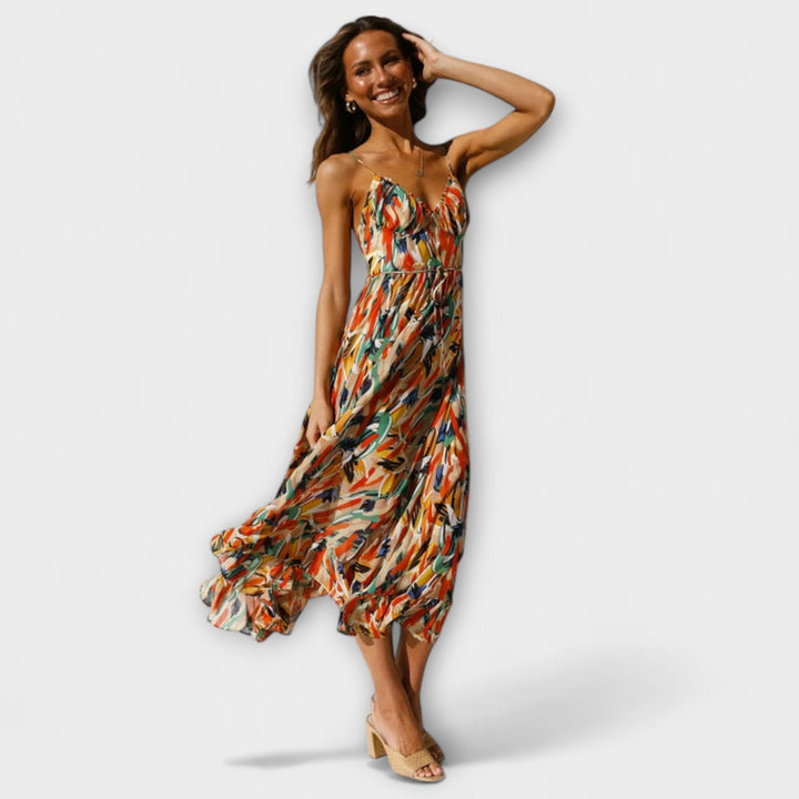 Thekla - Buntes elegantes Sommerkleid mit Print