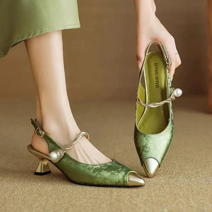 Margarete – Slingback-Pumps mit Perlenriemchen