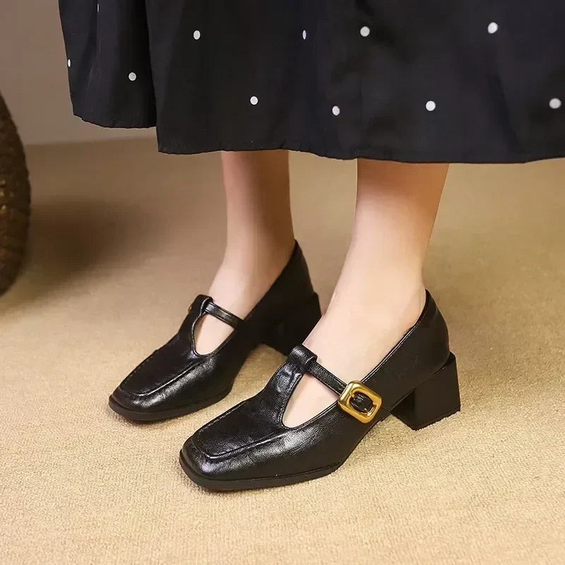 Ida – T-Steg-Schuhe mit Blockabsatz