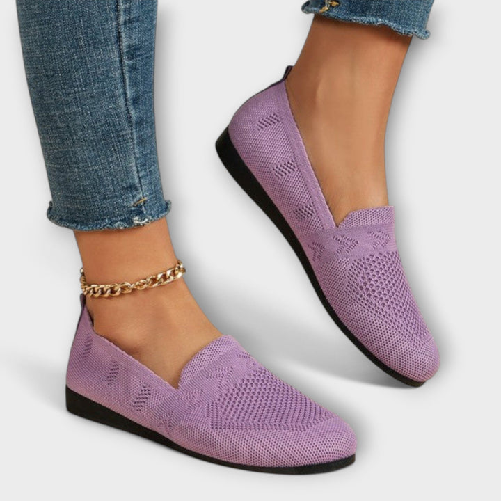 Adelheid - Hellblaue Strick-Loafer