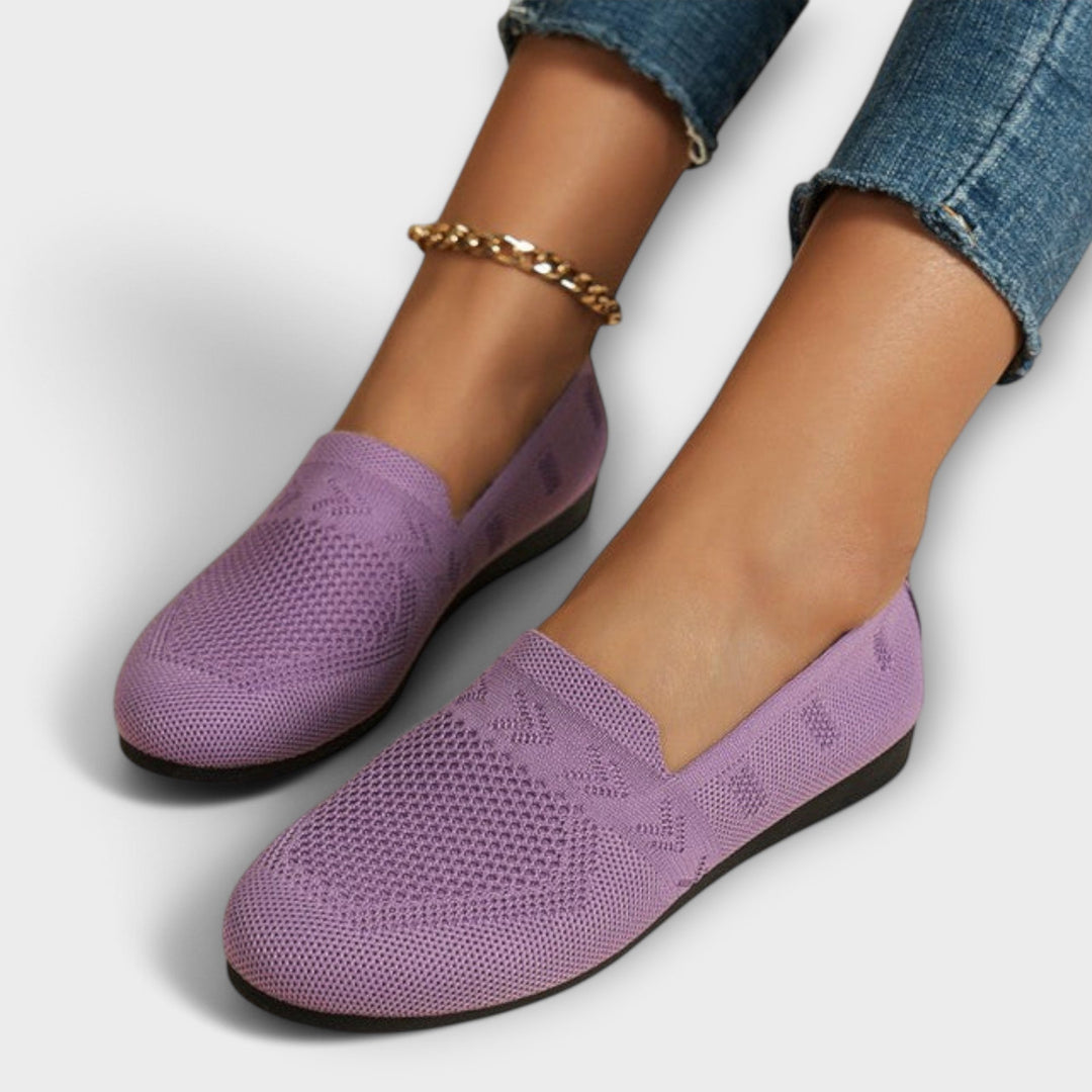 Adelheid - Hellblaue Strick-Loafer