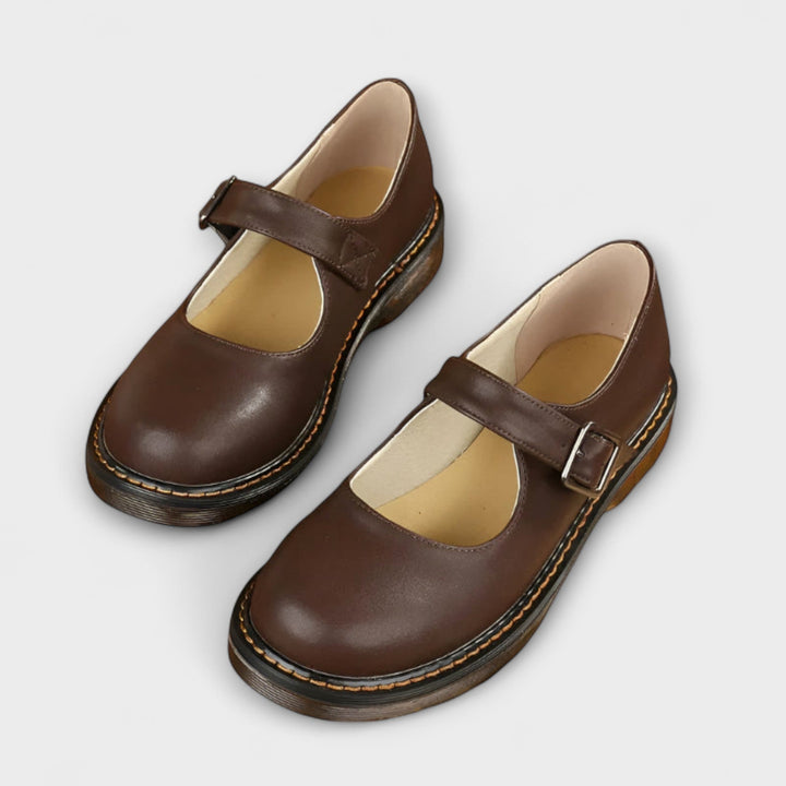 Mechthild - Vintage Riemchen-Halbschuhe