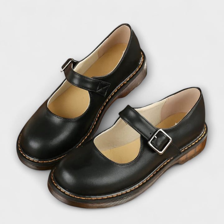 Mechthild - Vintage Riemchen-Halbschuhe