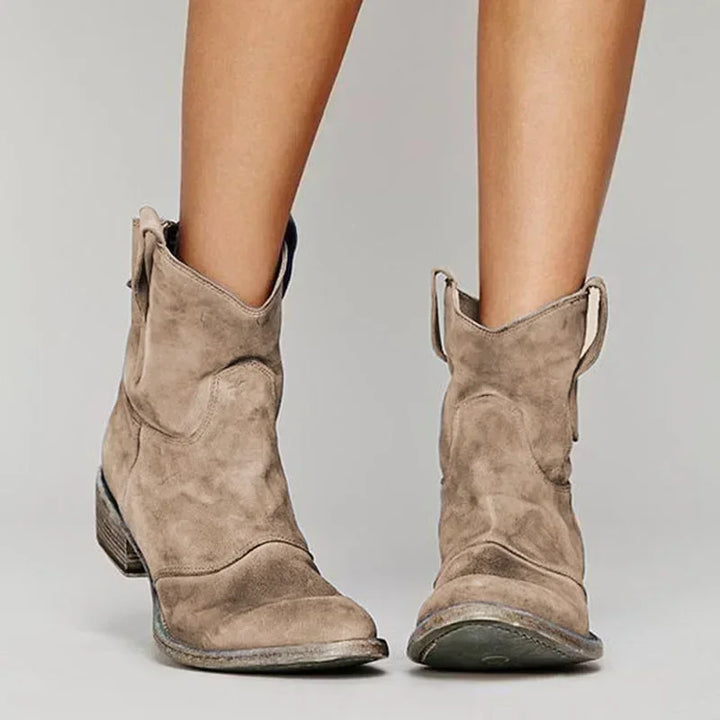 Hanne | Wildleder-Cowboystiefeletten mit Blockabsatz für Damen