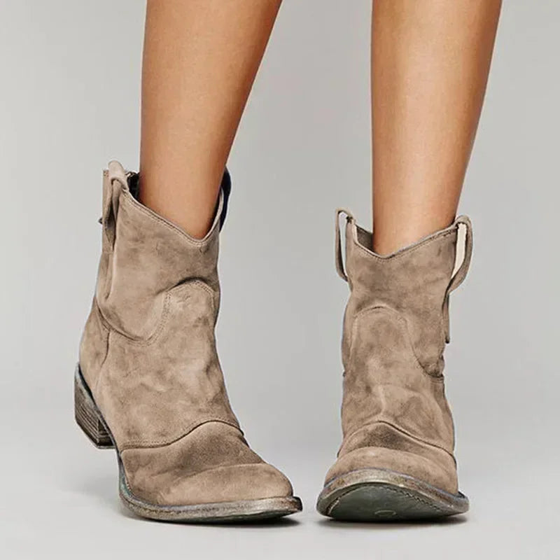 Hanne | Wildleder-Cowboystiefeletten mit Blockabsatz für Damen