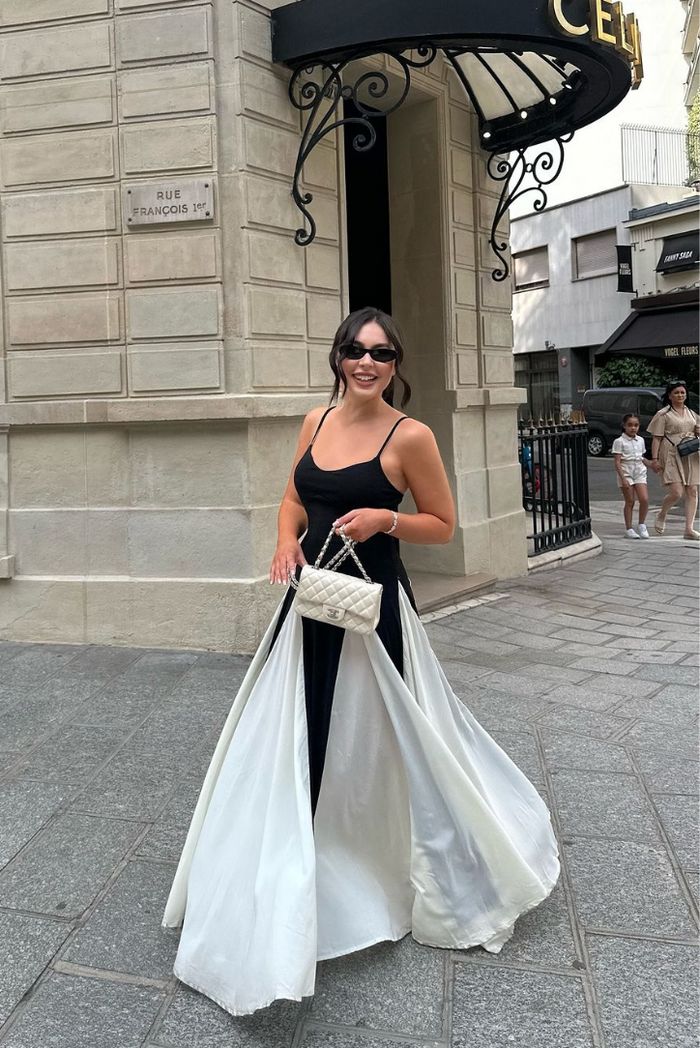 Faye | Ärmelloses Damen-Maxikleid mit V-Ausschnitt und seitlichem Stoffeinsatz für Hochzeitsgäste