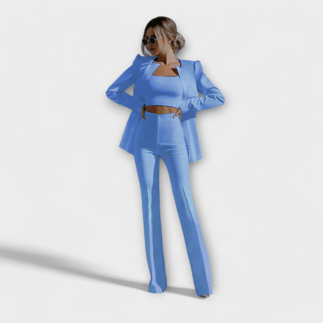 Selina - Weisses 3-teiliges Set mit Blazer
