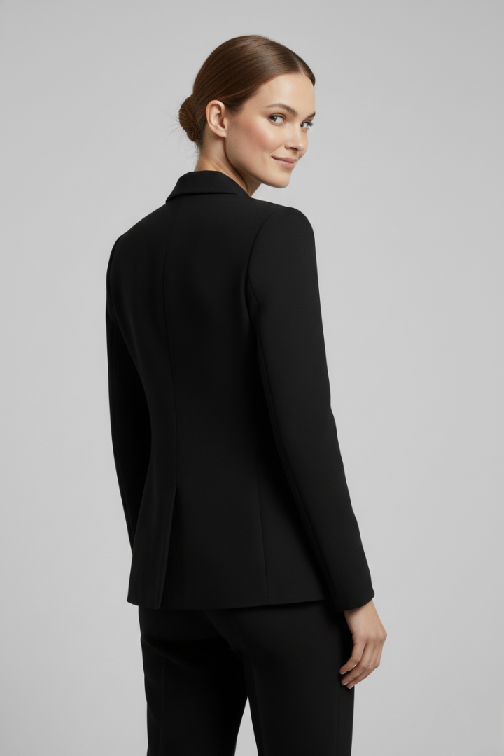 Rebecca | Zweireihiger taillierter Blazer mit goldfarbenen Knöpfen für Damen