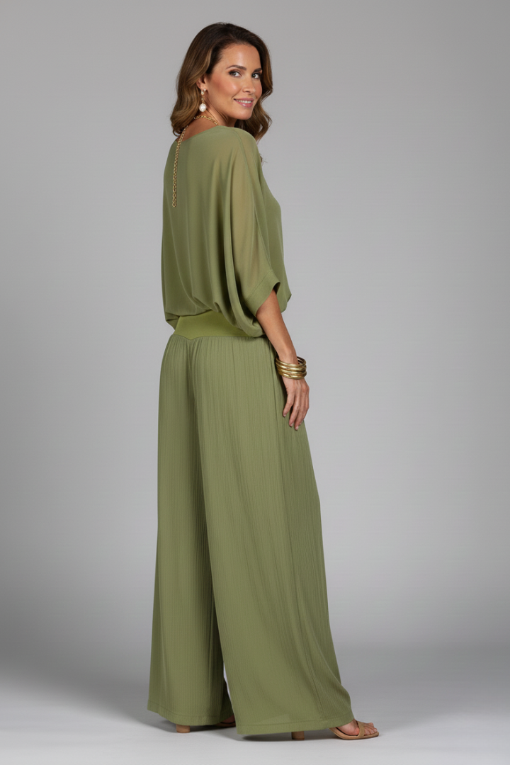Florencia | Chiffon-Set mit weiter Hose für Damen