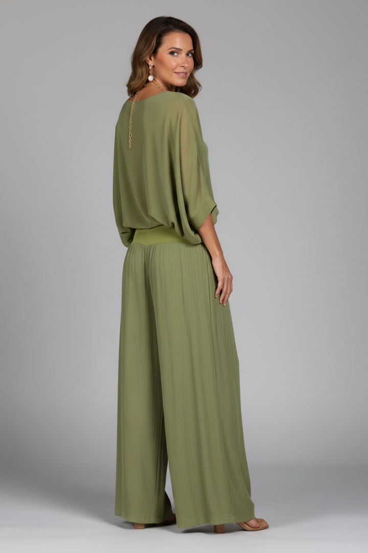 Florencia | Chiffon-Set mit weiter Hose für Damen