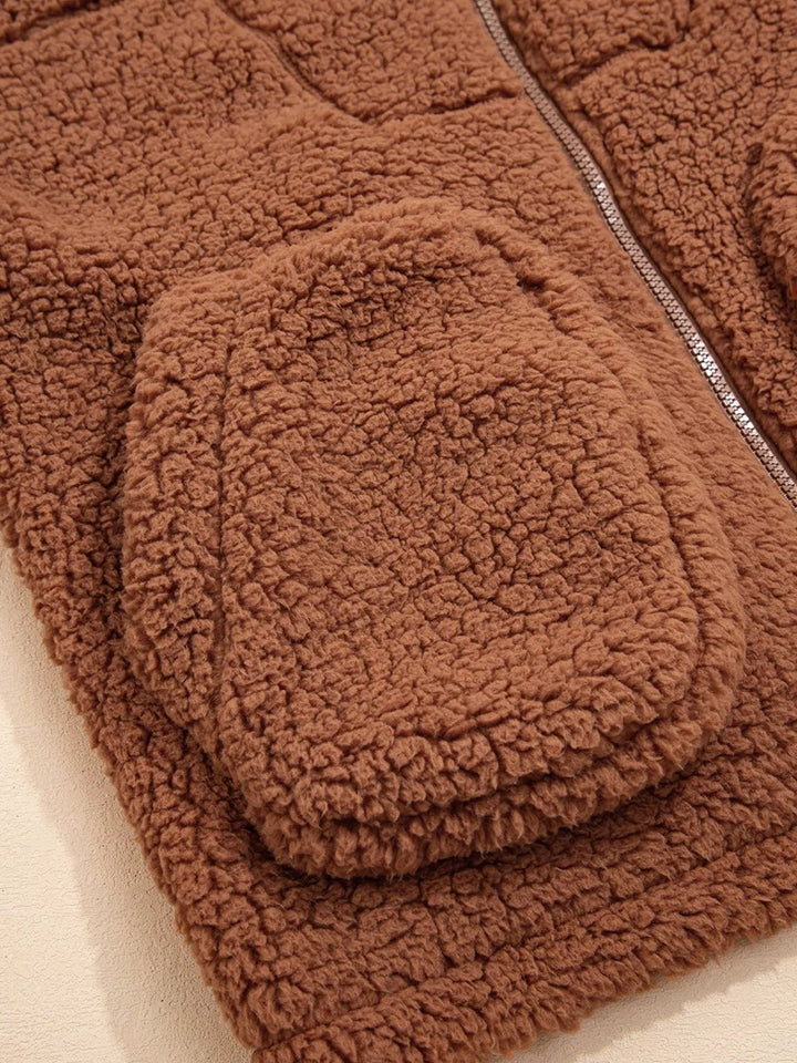 Aileen | Oversized-Teddyjacke mit Reissverschluss für Damen