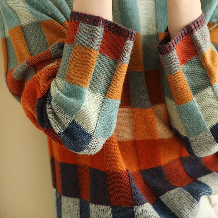 Aimée | Karierter Pullover mit Rundhalsausschnitt für Damen
