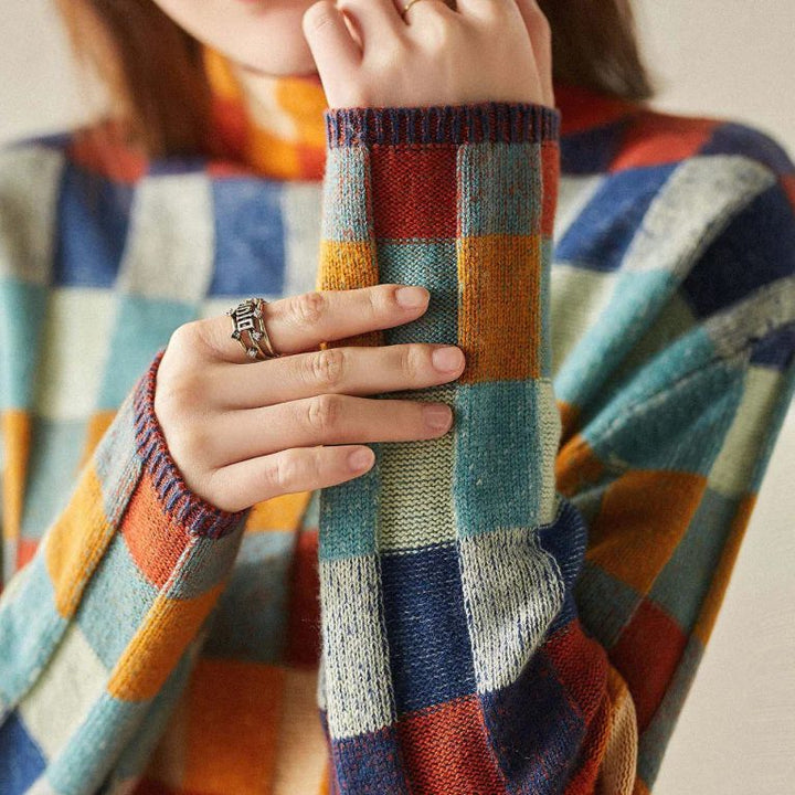 Aimée | Karierter Pullover mit Rundhalsausschnitt für Damen