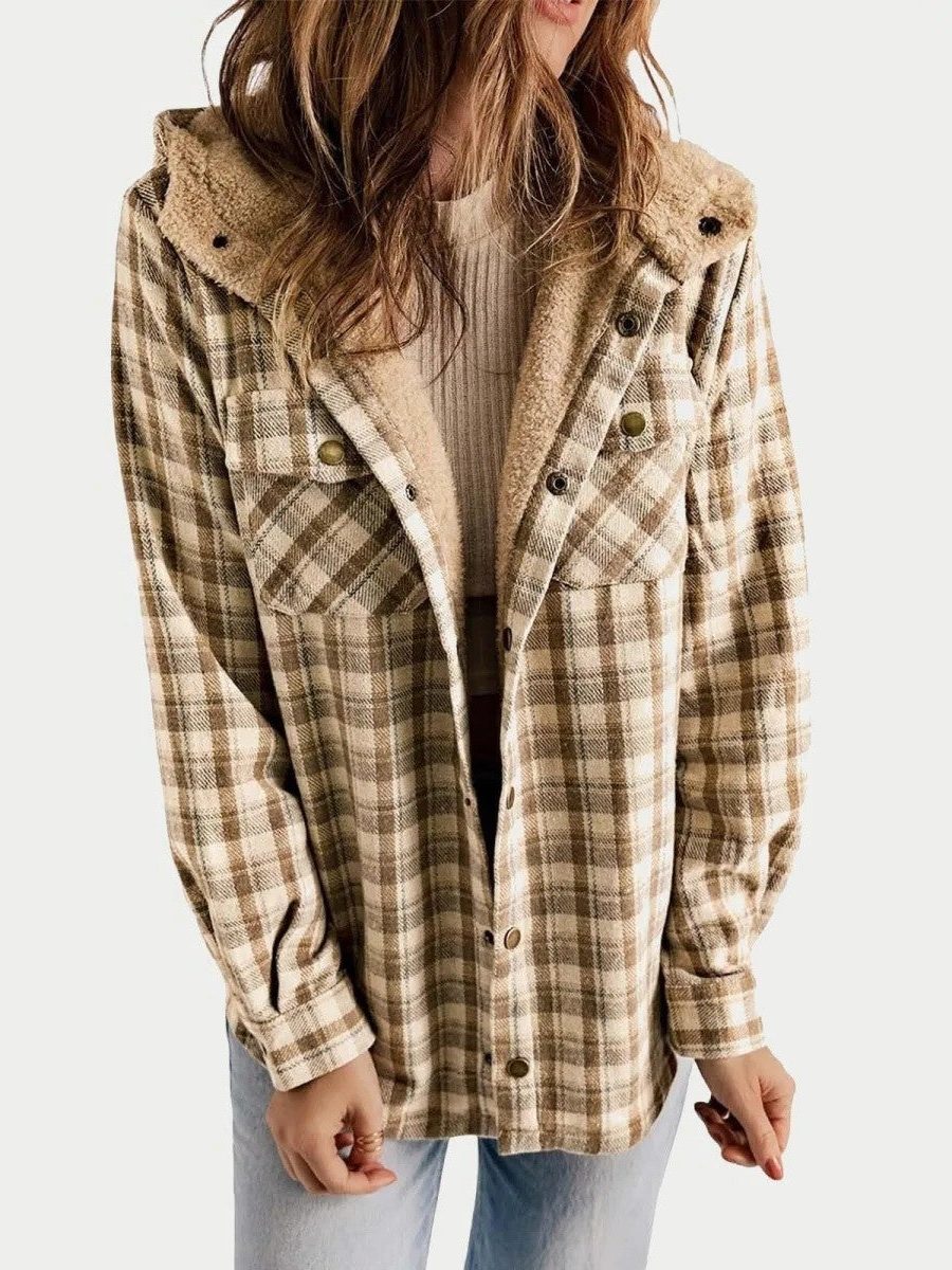 Alcina | Karierte Oversized-Jacke mit Kapuze für Damen
