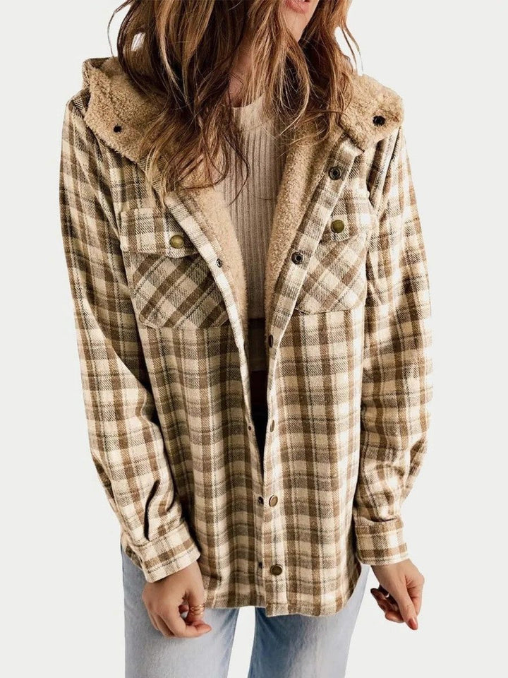 Alcina | Karierte Oversized-Jacke mit Kapuze für Damen