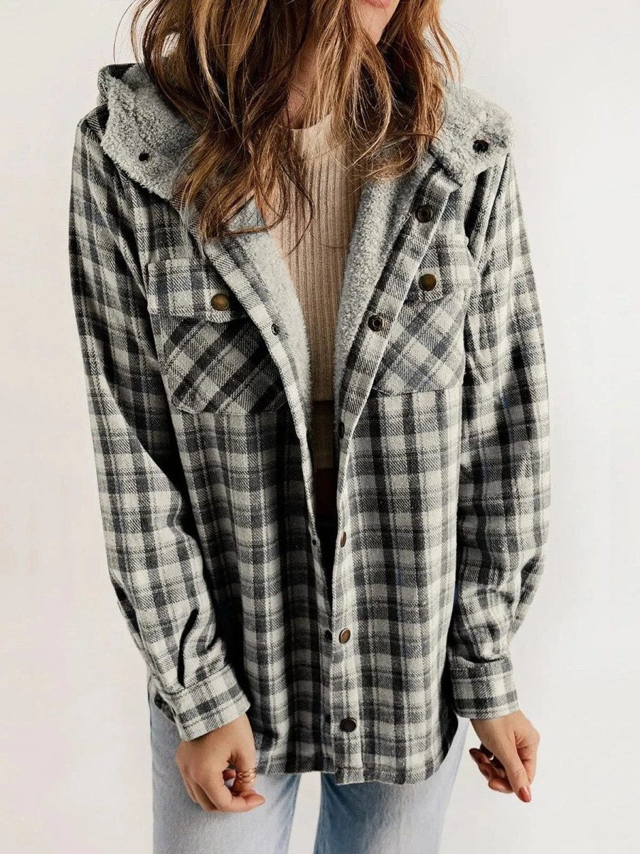 Alcina | Karierte Oversized-Jacke mit Kapuze für Damen