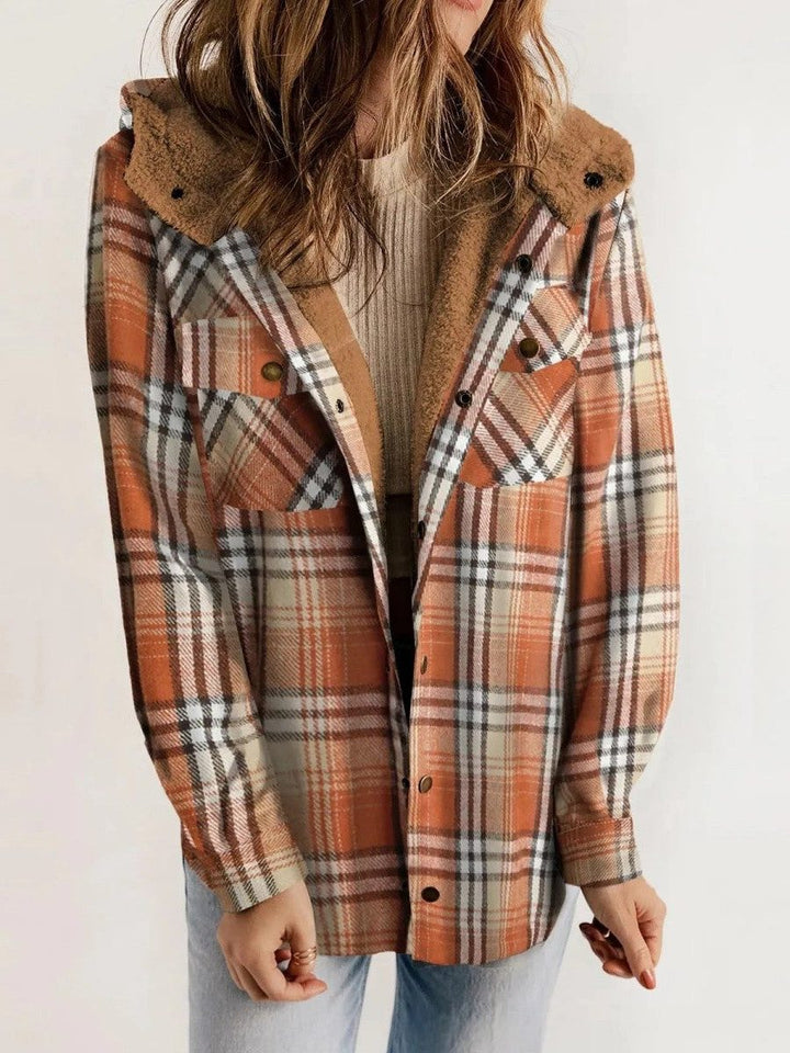 Alcina | Karierte Oversized-Jacke mit Kapuze für Damen