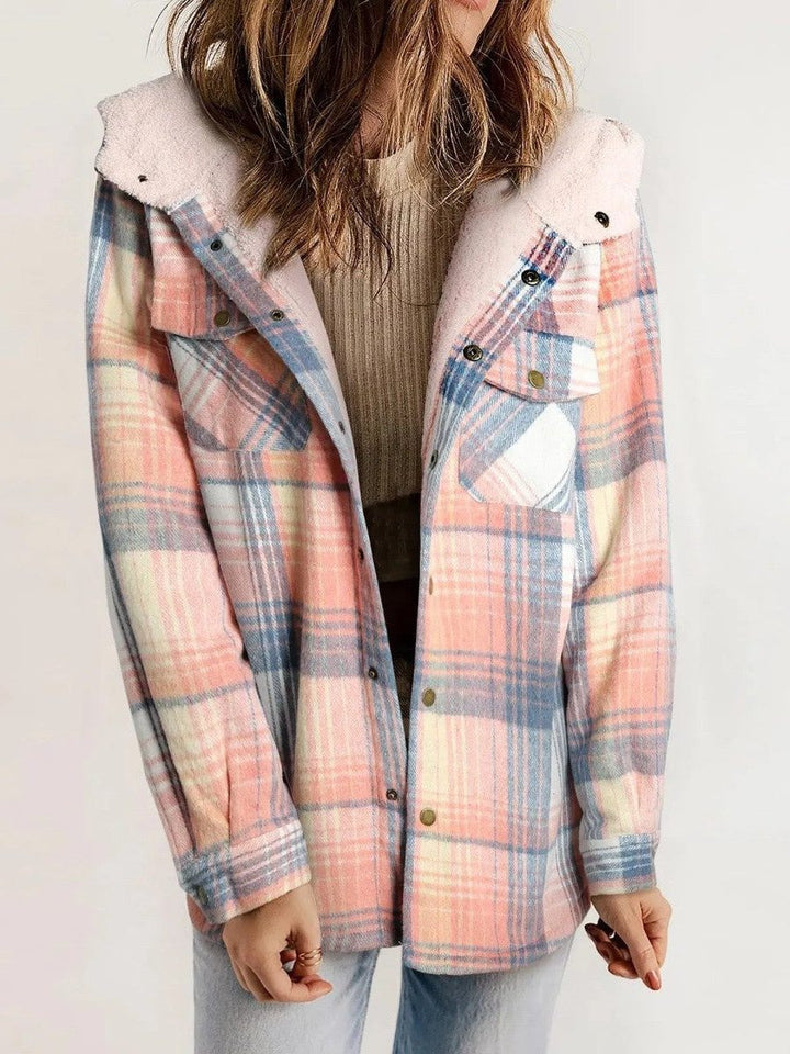 Alcina | Karierte Oversized-Jacke mit Kapuze für Damen