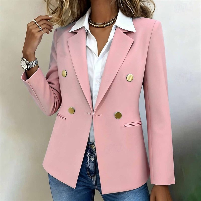 Amrita | Zweireihiger Blazer mit goldfarbenen Knöpfen für Damen