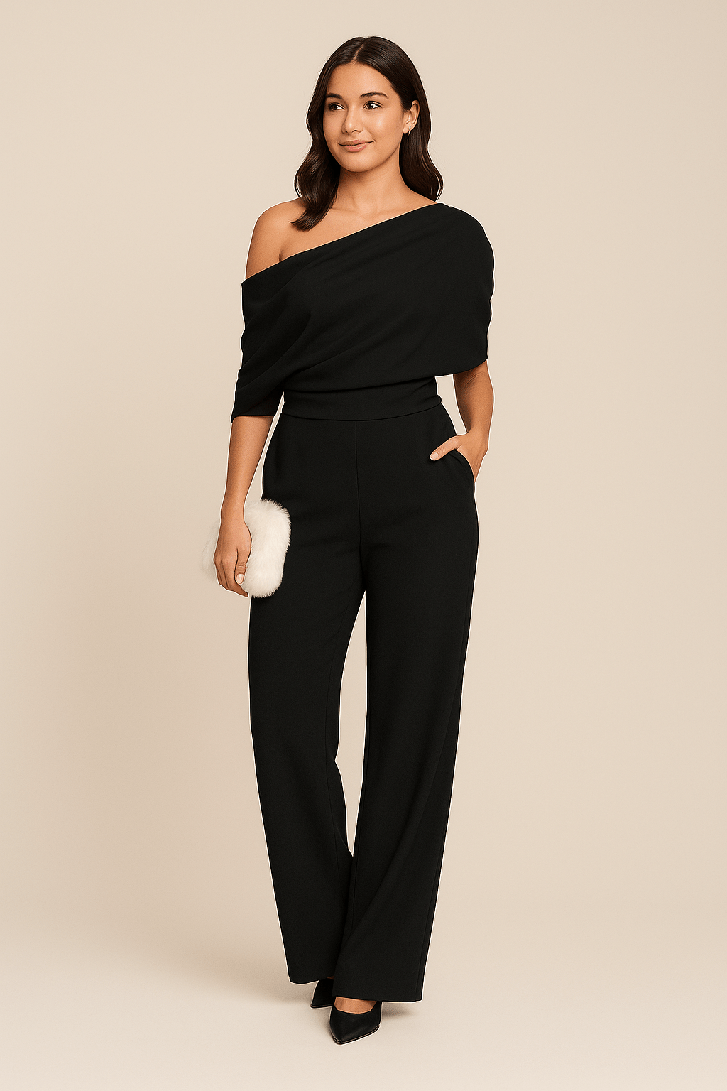 Primrose | One-Shoulder-Jumpsuit mit weitem Bein für Damen