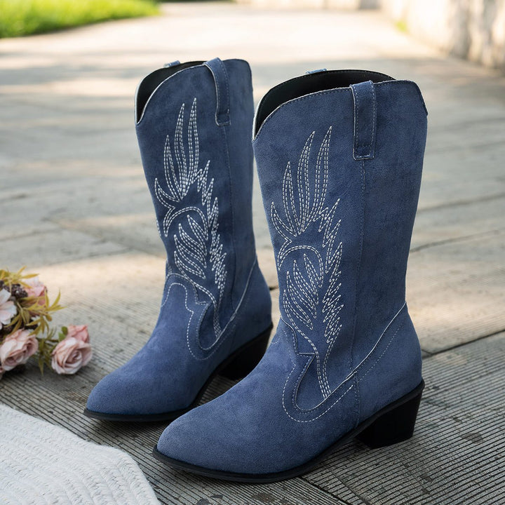 Atlanta | Bestickte wadenhohe Westernstiefel für Damen