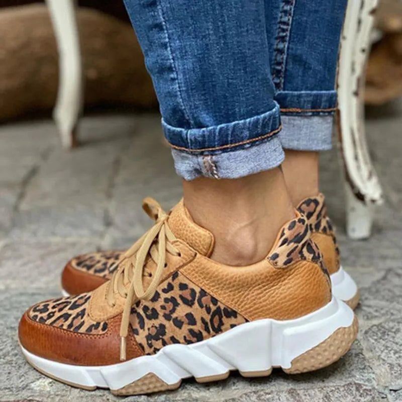 Bernadette | Sneakers mit Leopardenmuster und Schnürung für Damen