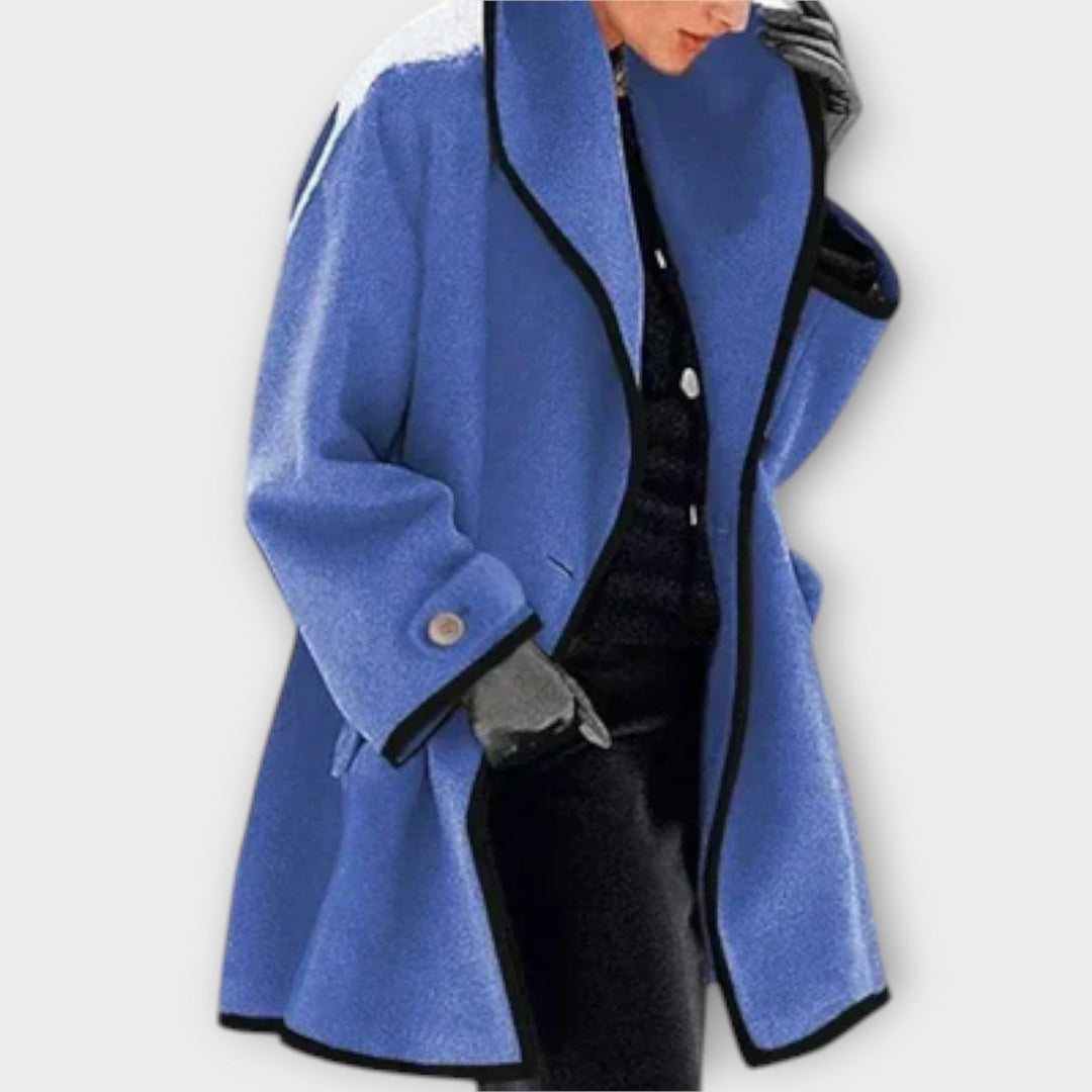 Sherry - Blauer eleganter Trenchmantel