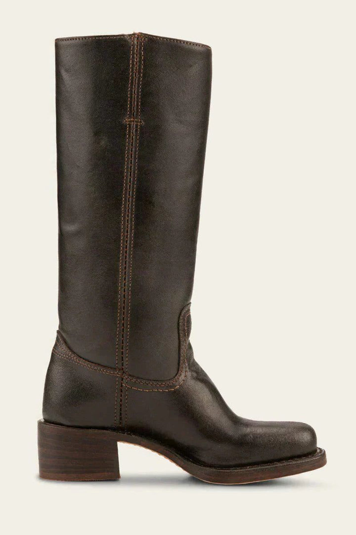 Tessa | Kniehohe Stiefel aus Leder und Wildleder mit Blockabsatz für Damen