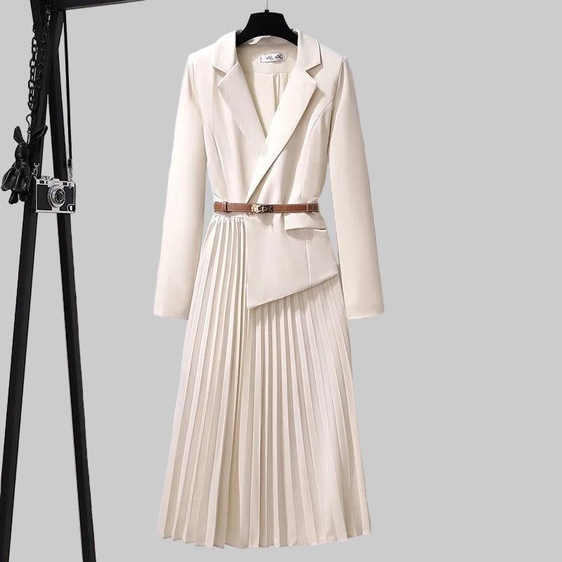 Brigitta | Blazerkleid mit Plisseerock und Gürtel für Damen