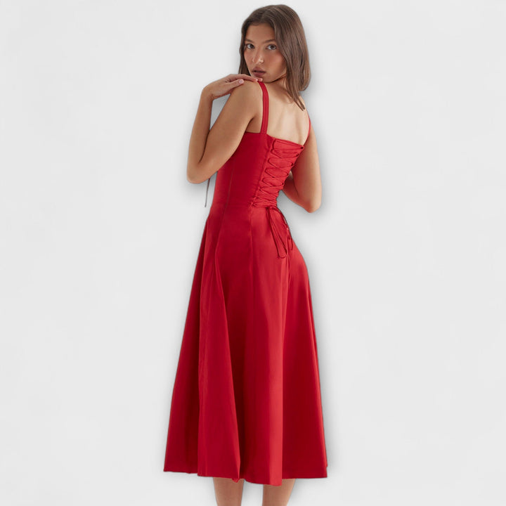 Zipporas - Tailliertes Bustierkleid mit Frühlingsblumen