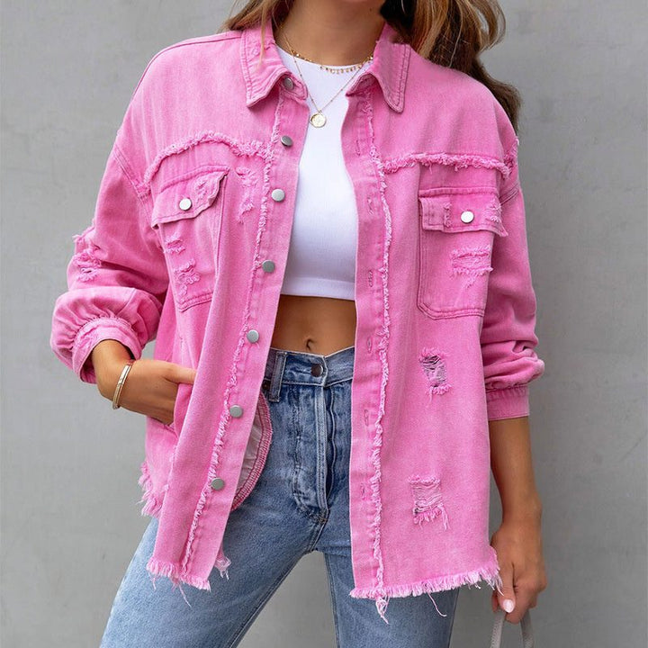 Cecilia | Oversized-Jeansjacke im Destroyed-Look für Damen