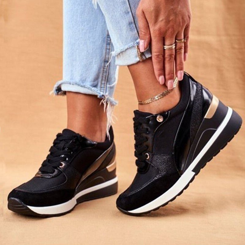 Clara | Plateau-Sneakers mit Schnürung im Colorblock-Design für Damen