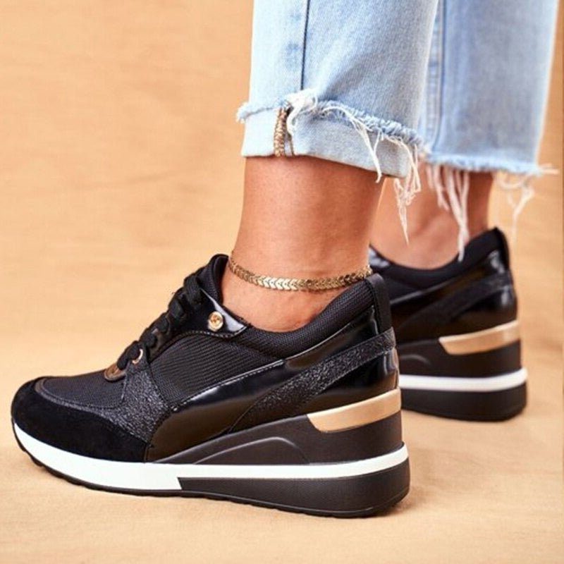 Clara | Plateau-Sneakers mit Schnürung im Colorblock-Design für Damen