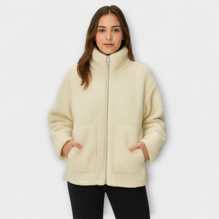 Nuage Polaire - Cremefarbene Oversized-Teddyjacke