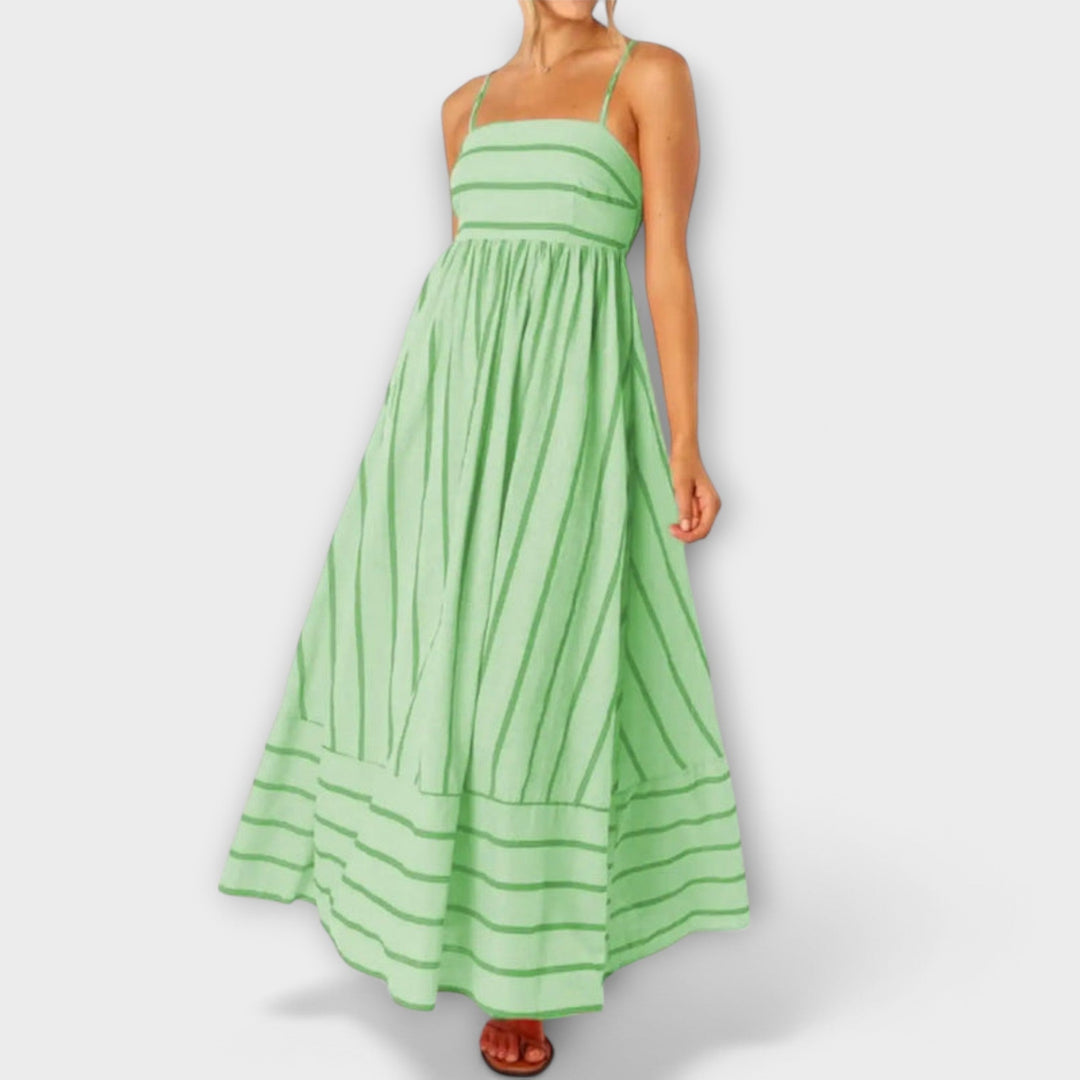 Svea - Rosa gestreiftes Maxikleid