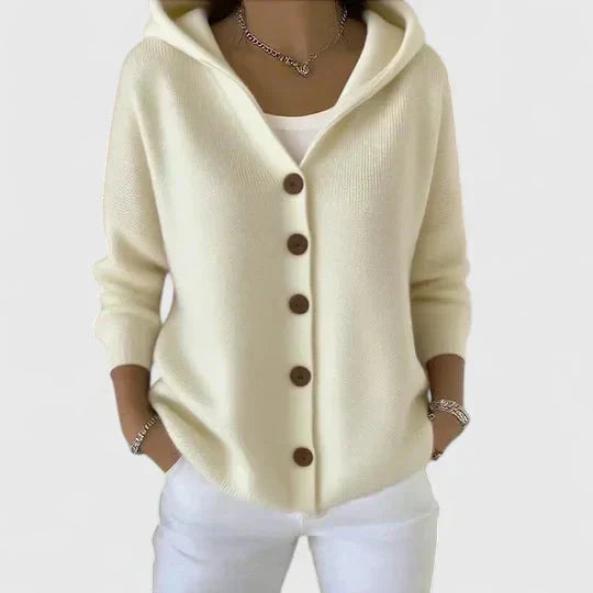 Pippa | Strickjacke mit Kapuze und Knopfleiste für Damen