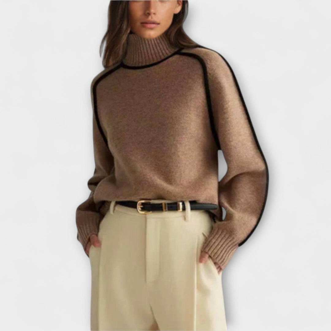 Emilie - Brauner weicher Rollkragenpullover