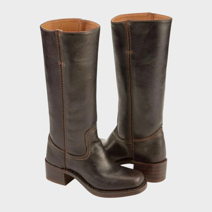 Dahlia | Kniehohe Westernstiefel mit Blockabsatz für Damen
