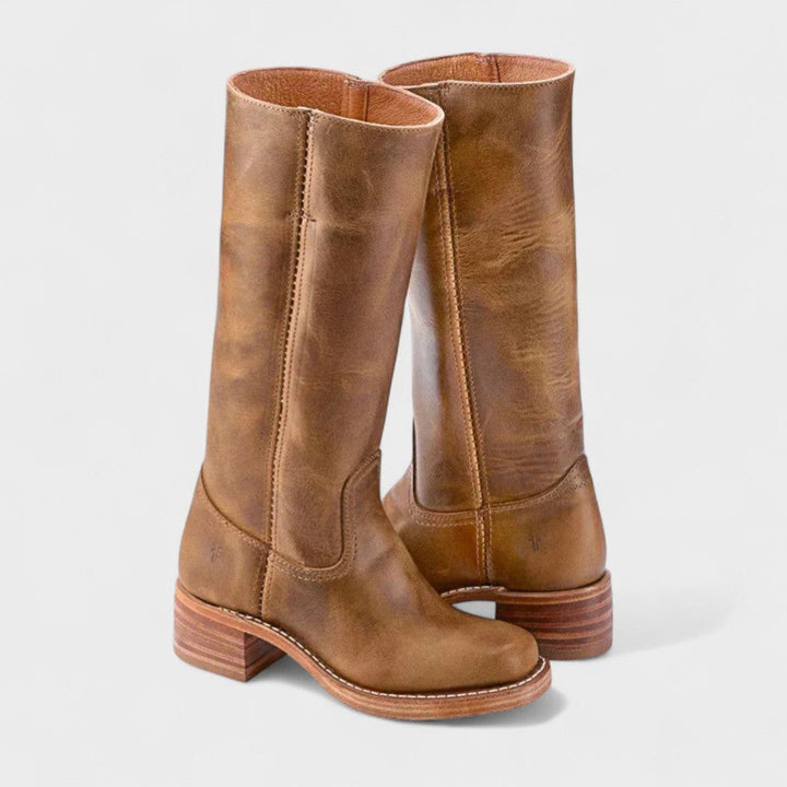 Dahlia | Kniehohe Westernstiefel mit Blockabsatz für Damen