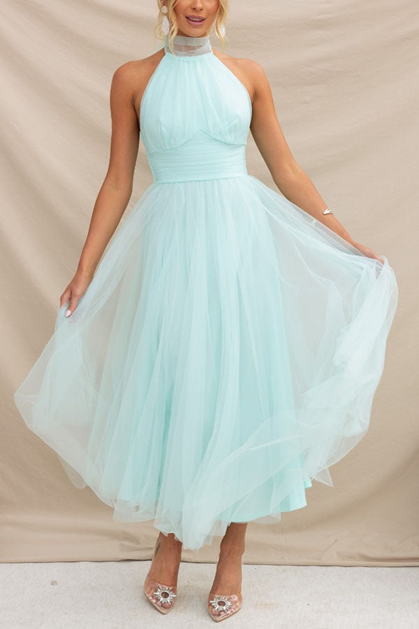 Catalina | Damen-Tüllkleid in A-Linie mit Neckholder für Hochzeitsgäste