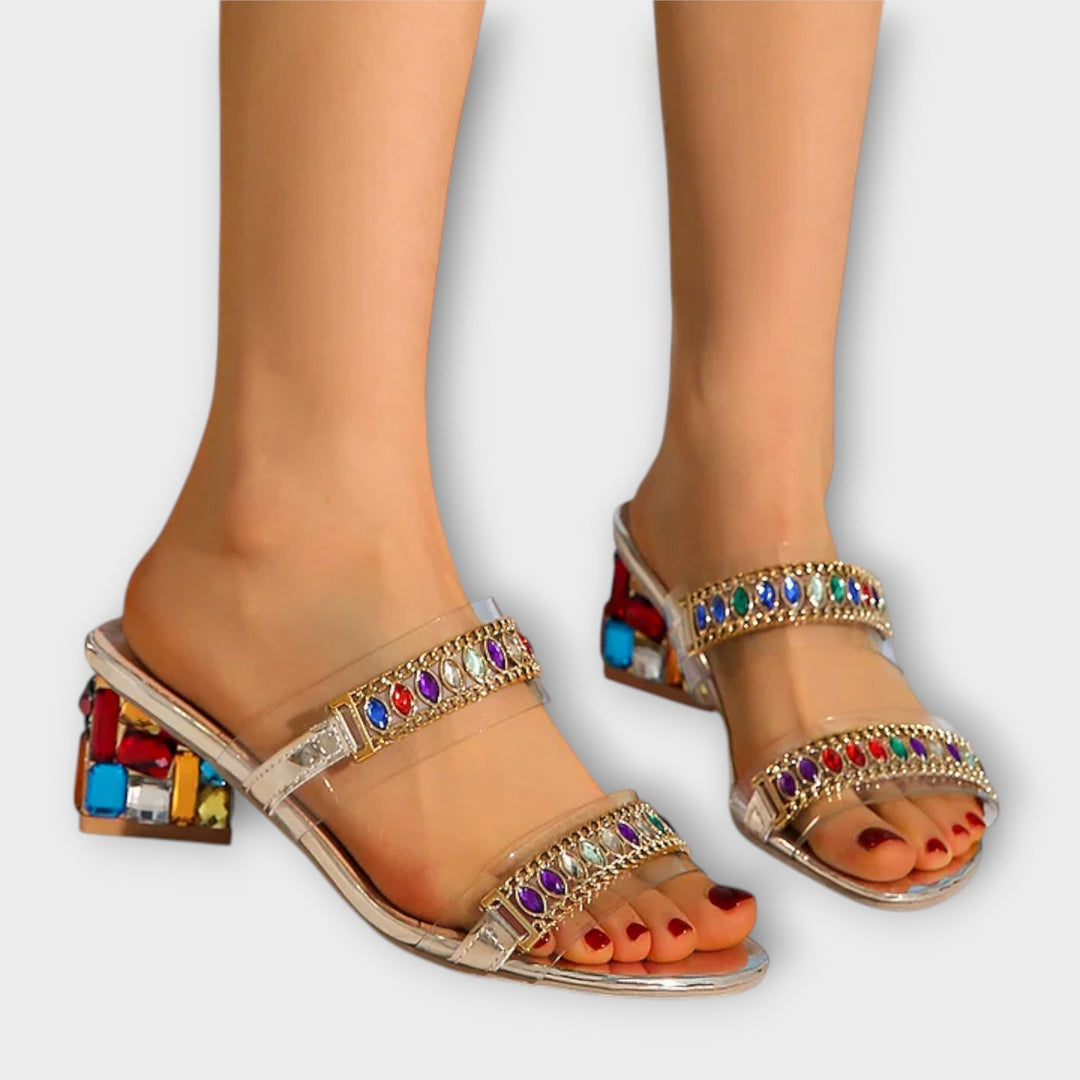 Brigitte - Plateau-Sandaletten mit Schmuckstein