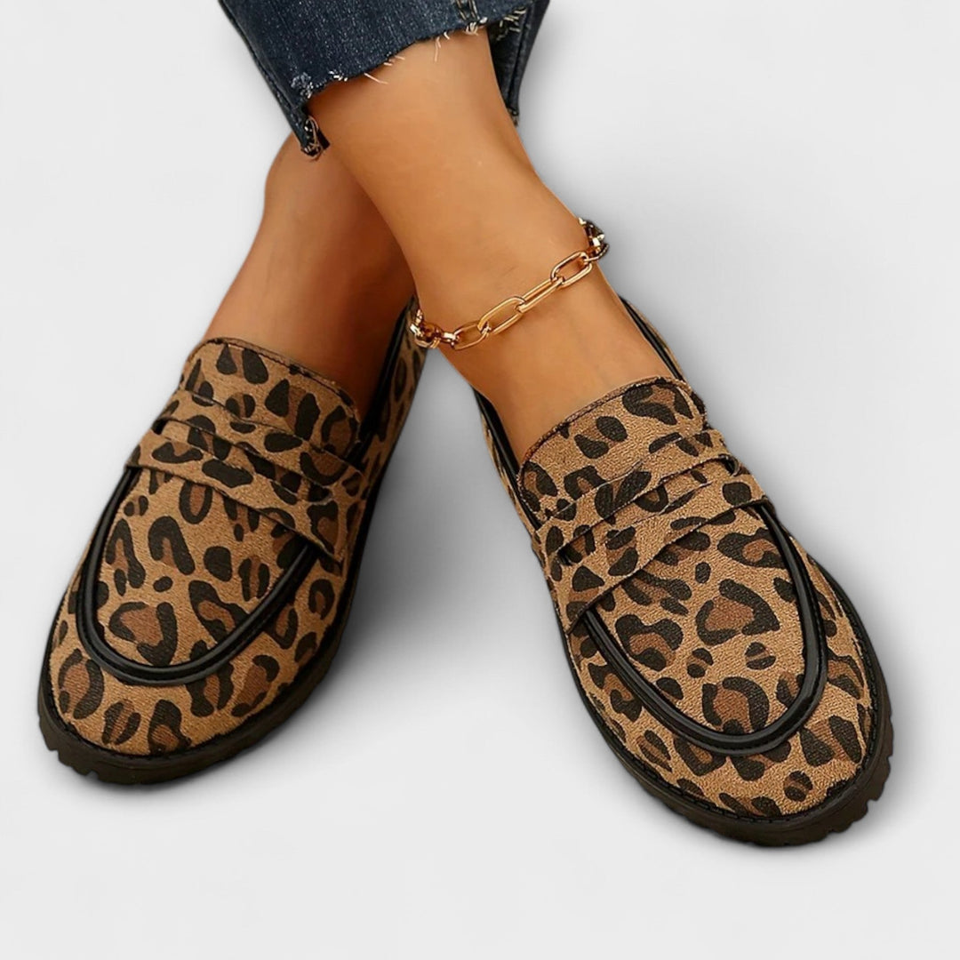 Marlene - Leoparden-Wildleder-Loafer