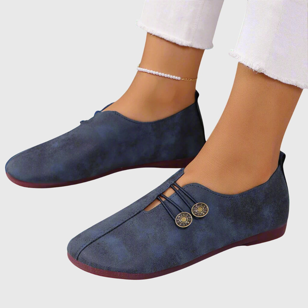Josephine | Wildleder-Schnürstiefeletten mit Zierknöpfen für Damen