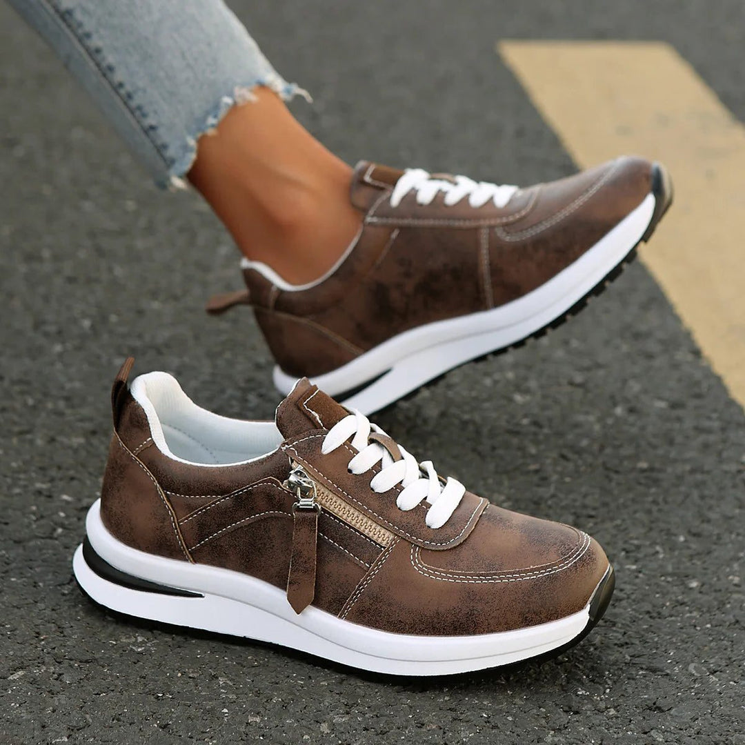 Edmee | Wildleder-Sneakers mit Schnürung und seitlichem Reissverschluss für Damen